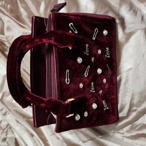 Velvet Bag Burgundy Red Call it Spring